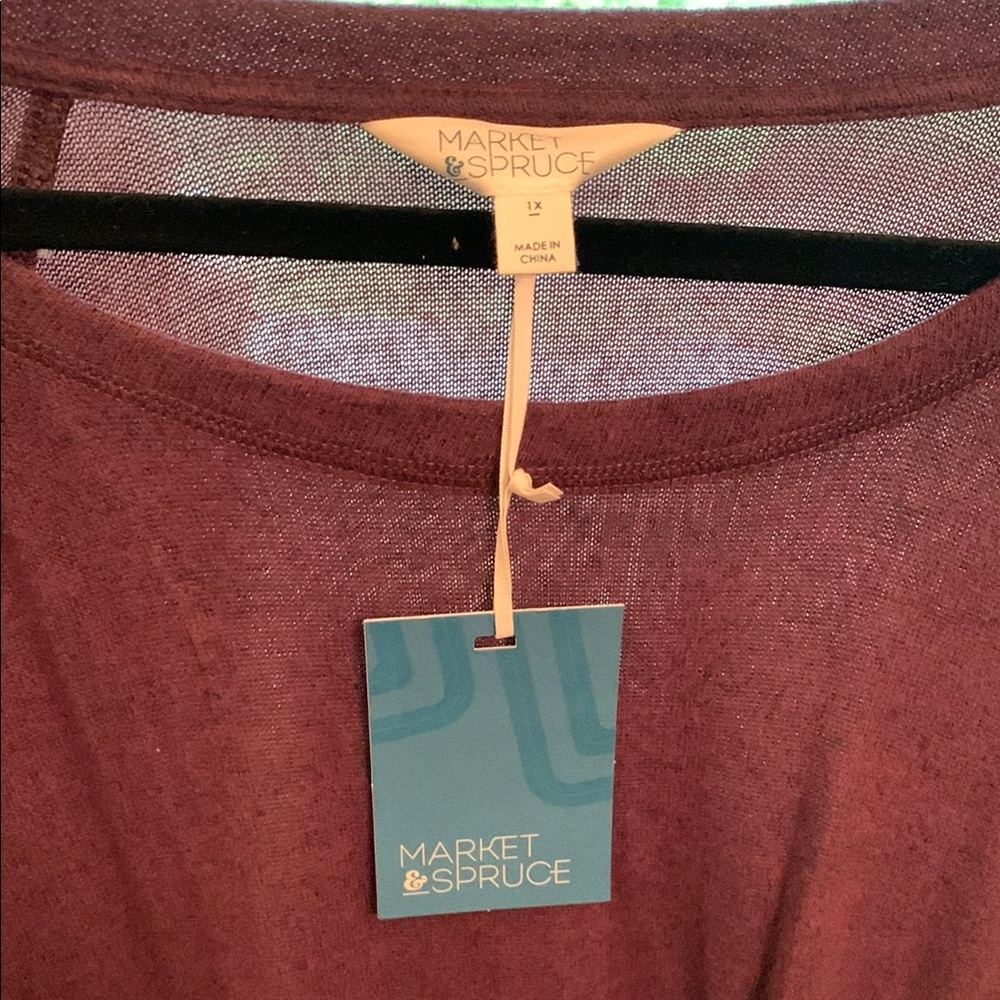Market & Spruce Purple Long Sleeve Tee
